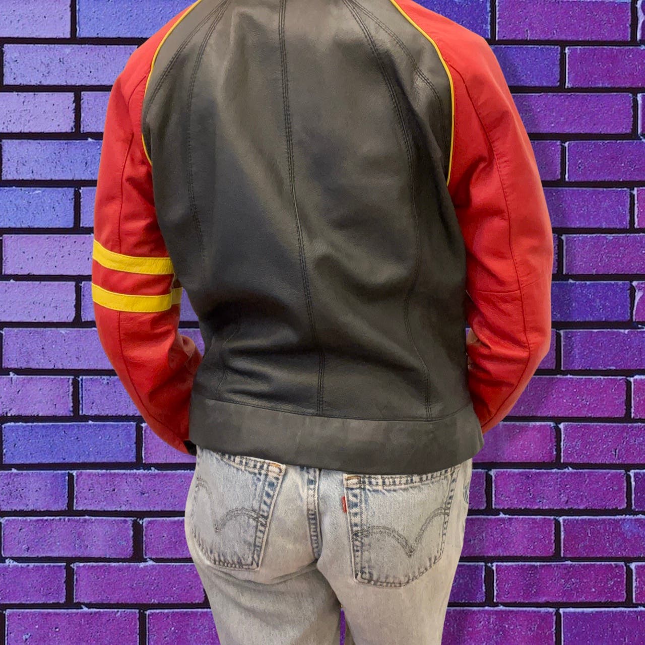 90s Leather Nascar Jacket