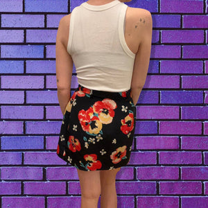 90s Floral Italian Vintage Mini Skirt