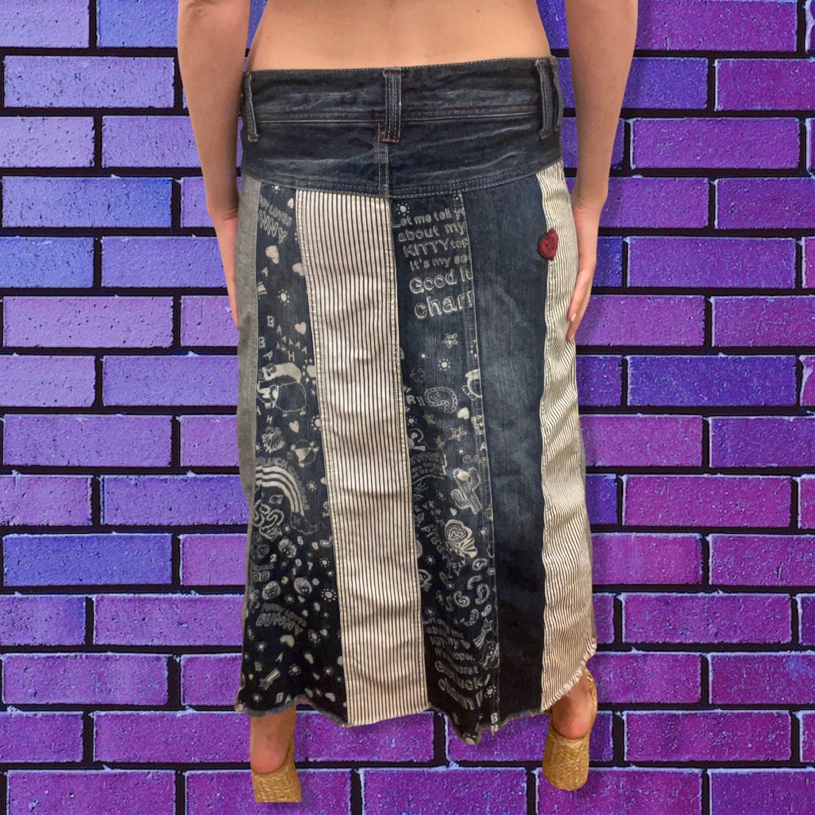 Y2K Japanese Patchwork Skirt