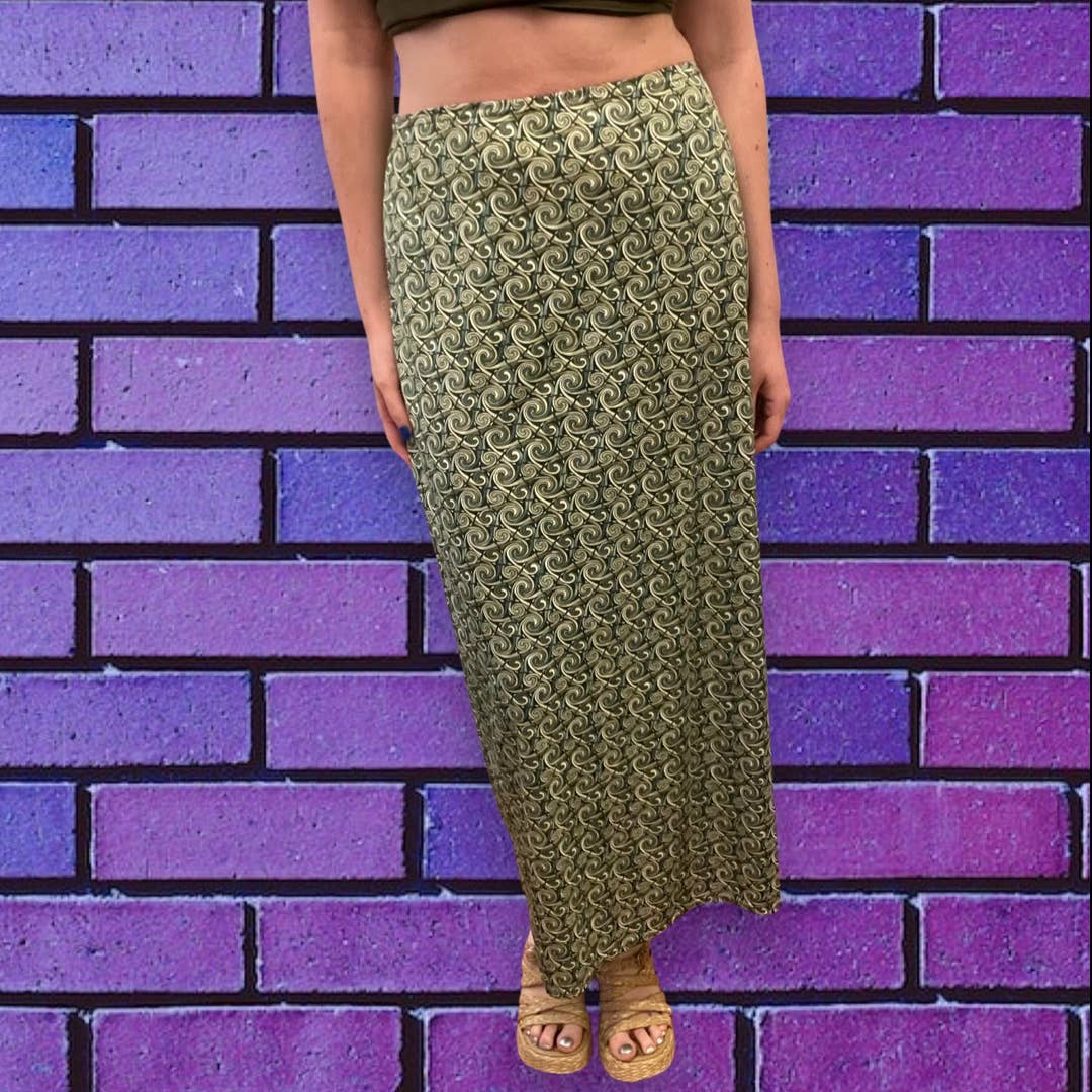 90s Printed Maxi Skirt