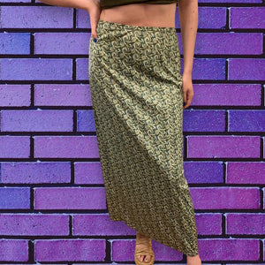 90s Printed Maxi Skirt