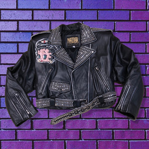 80's Betty Boop Studded Maziar Leather Jacket