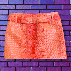Faux Crocodile Mini Skirt