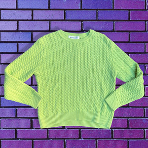 90s Green Cable Knit Sweater