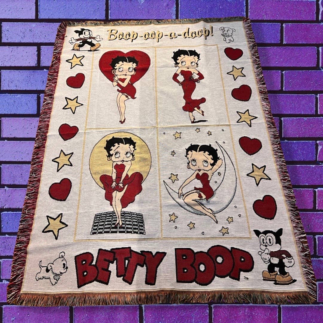 Vintage Betty Boop Tapestry Blanket