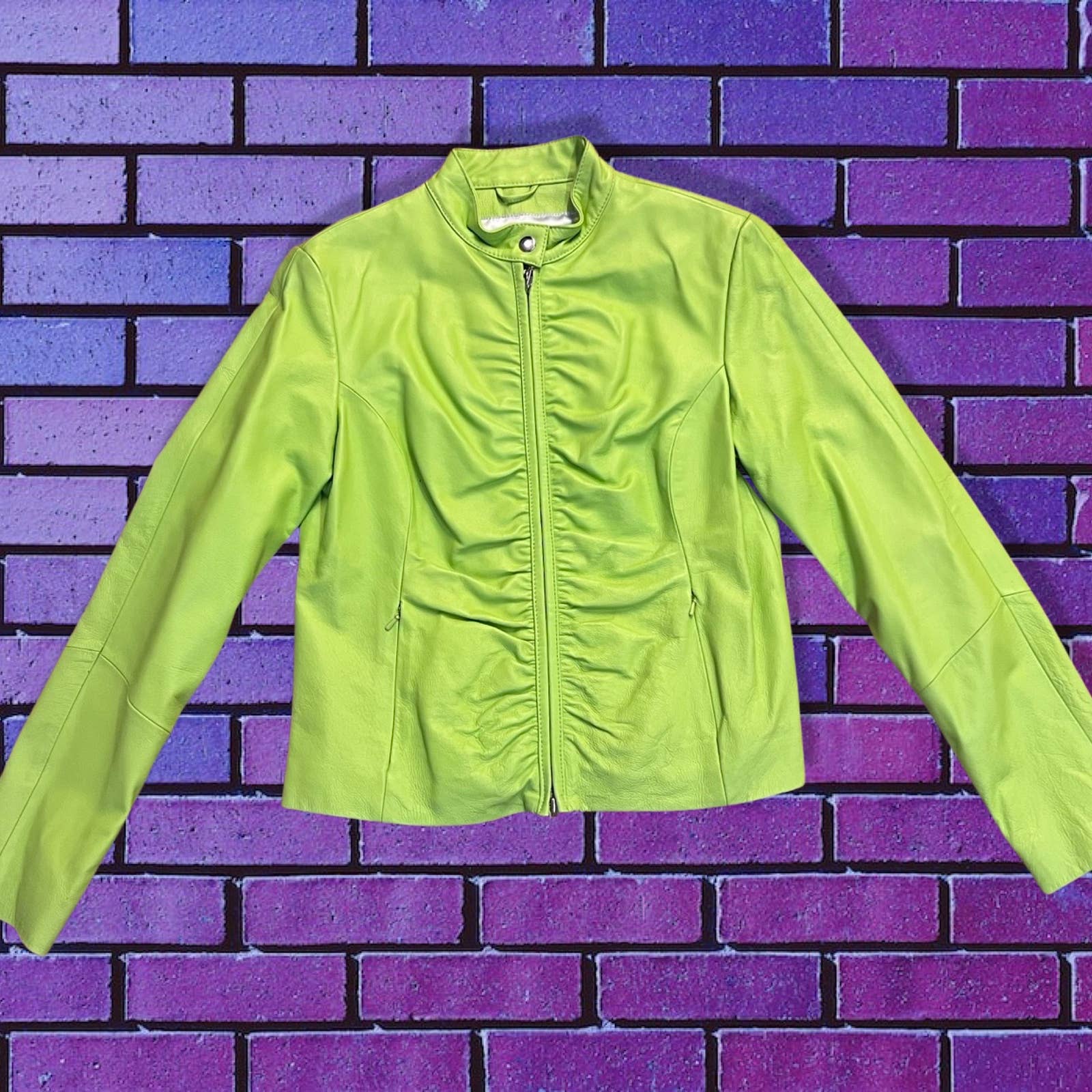 Y2K Wilson's Leather Lime Green Jacket